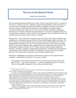 The Law in the Hand of Christ