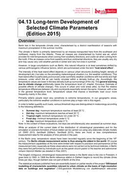 04.13 Long-Term Development of Selected Climate Parameters