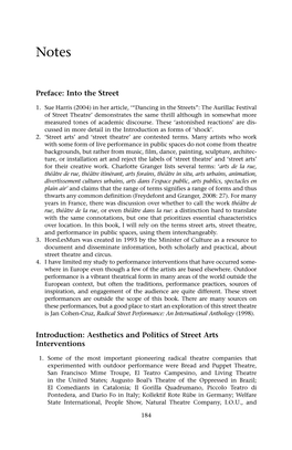 Aesthetics and Politics of Street Arts Interventions