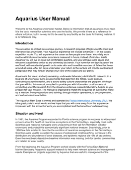 Aquarius User Manual