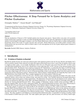 Pitcher Effectiveness, That Uses Statcast Data to Evaluate Starting Pitchers Dynamically, Based on the Results of In-Game Outcomes After Each Pitch