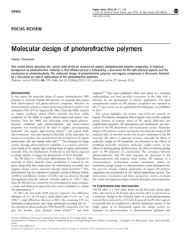 Molecular Design of Photorefractive Polymers