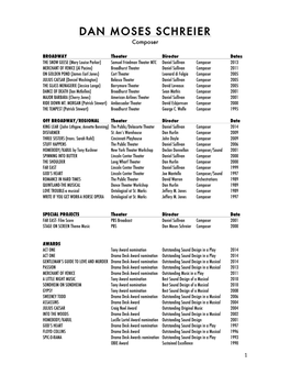 Dan Moses Schreier CV 2014L COMPOSER ONLY