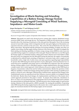 Investigation of Black-Starting and Islanding Capabilities of a Battery Energy Storage System Supplying a Microgrid Consisting O