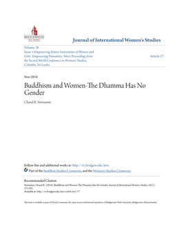 Buddhism and Women-The Dhamma Has No Gender Chand R