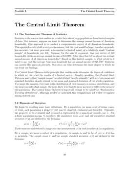 Module 5: the Central Limit Theorem