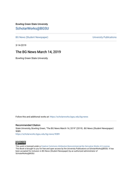 The BG News March 14, 2019