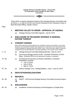 Heritage Committee Agenda - July 30, 2019 Page