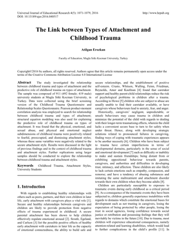 The Link Between Types of Attachment and Childhood Trauma