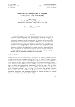 Photometric Imaging of Starspots, Techniques and Reliability