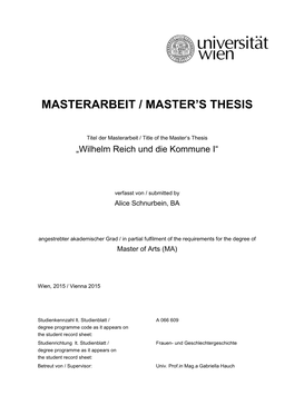 Masterarbeit / Master's Thesis