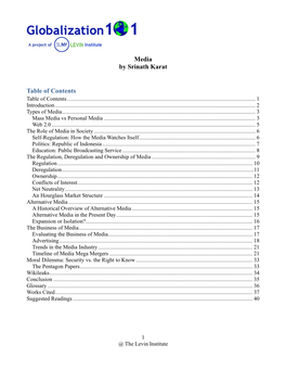 Media by Srinath Karat Table of Contents