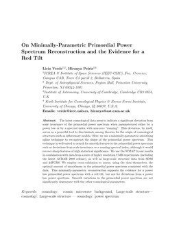 On Minimally-Parametric Primordial Power Spectrum Reconstruction and the Evidence for a Red Tilt