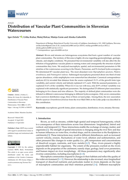 Distribution of Vascular Plant Communities in Slovenian Watercourses