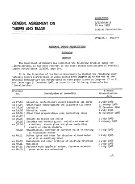 Generl Agreement on Tariffs and Trade