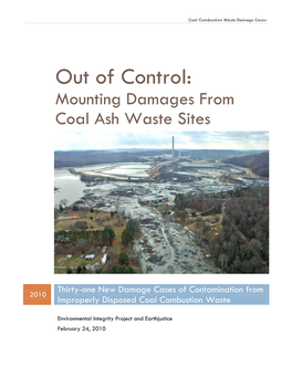 Out of Control: Mounting Damages from Coal Ash Waste Sites