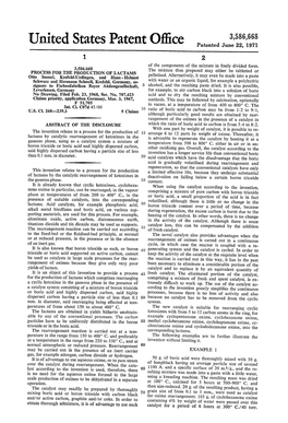 United States Patent Oihce Patented June 22, 1971 1 2 of the Components of the Mixture in ?Nely Divided Form