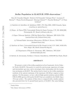 Stellar Population in LLAGN. II: STIS Observations