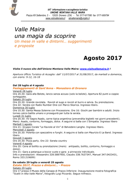 Valle Maira Una Magia Da Scoprire Agosto 2017