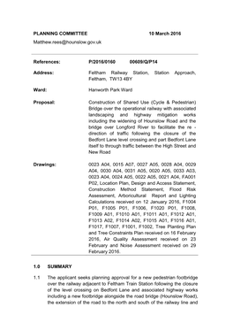 Feltham Bridge Com Rep, Item 107. PDF 385 KB