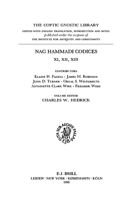 Nag Hammadi Codices XI, XII, XIII