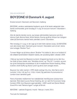 BOYZONE Til Danmark 4. August