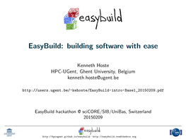 Easybuild: Building Software with Ease