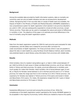 Differential Mortality in Iran