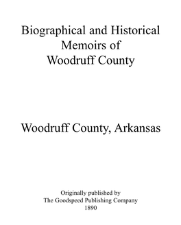 Woodruff County AR 1890 History