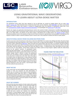 Using Gravitational Wave Observations to Learn About Ultra-Dense Matter