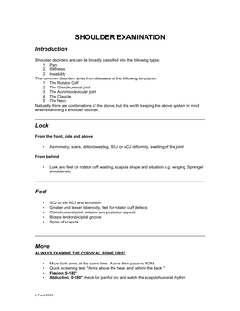 Shoulder Examination