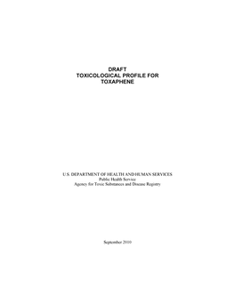 U.S. DEPARTMENT of HEALTH and HUMAN SERVICES Public Health Service Agency for Toxic Substances and Disease Registry