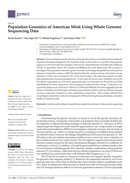 Population Genomics of American Mink Using Whole Genome Sequencing Data