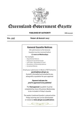 Queensland Government Gazette