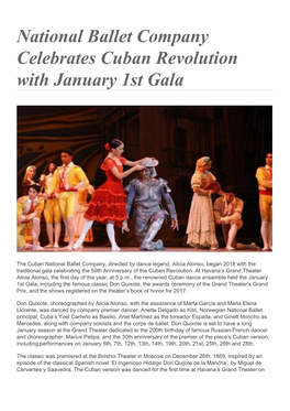 National Ballet Company Celebrates Cuban Revolution with January 1St Gala