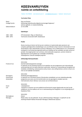 KEESVANRUYVEN Ruimte En Ontwikkeling