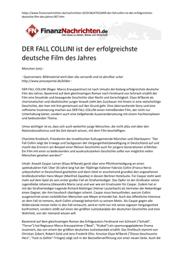 DER FALL COLLINI Ist Der Erfolgreichste Deutsche Film Des Jahres