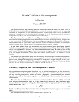 SI and CGS Units in Electromagnetism