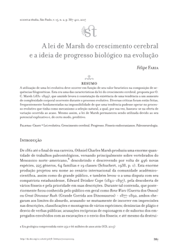 A Lei De Marsh Do Crescimento Cerebral E a Ideia De Progresso Biológico Na Evolução