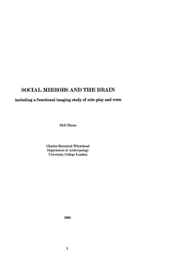 Social Mirrors and the Brain: Including a Functional Imaging Study of Role