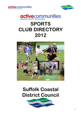 SPORTS CLUB DIRECTORY 2012 Suffolk Coastal District Council