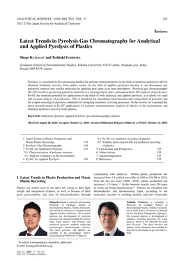 Latest Trends in Pyrolysis Gas Chromatography for Analytical and Applied Pyrolysis of Plastics