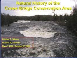 Natural History of the Crowe Bridge Conservation Area
