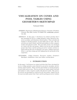 Visualization on Cones and Pool Tables Using Geometer’S Sketchpad