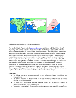 Location of the Bandim HDSS Centre, Guinea-Bissau