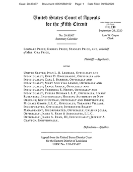 United States Court of Appeals for the Fifth Circuit Fifth Circuit FILED September 29, 2020