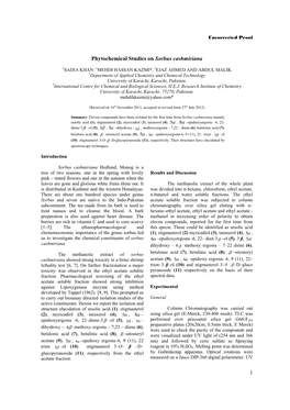 1 Phytochemical Studies on Sorbus Cashmiriana