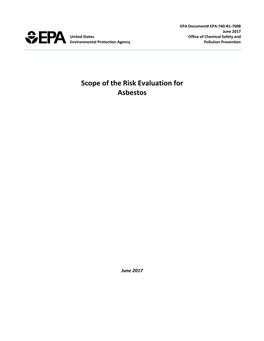 Scope of the Risk Evaluation for Asbestos