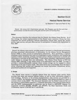 Section E.2.3 Hesiod Name Service by Stephen P