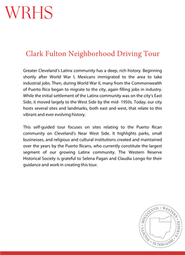 Clark Fulton Neighborhood Driving Tour